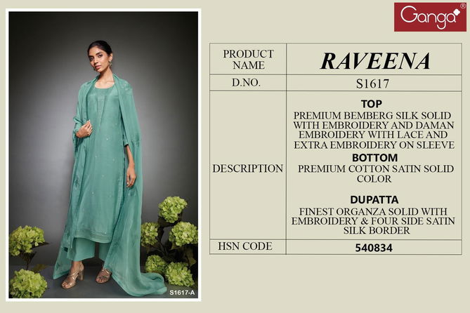 Raveena S1617 By Ganga Latest Designer Salwar Suit Collection